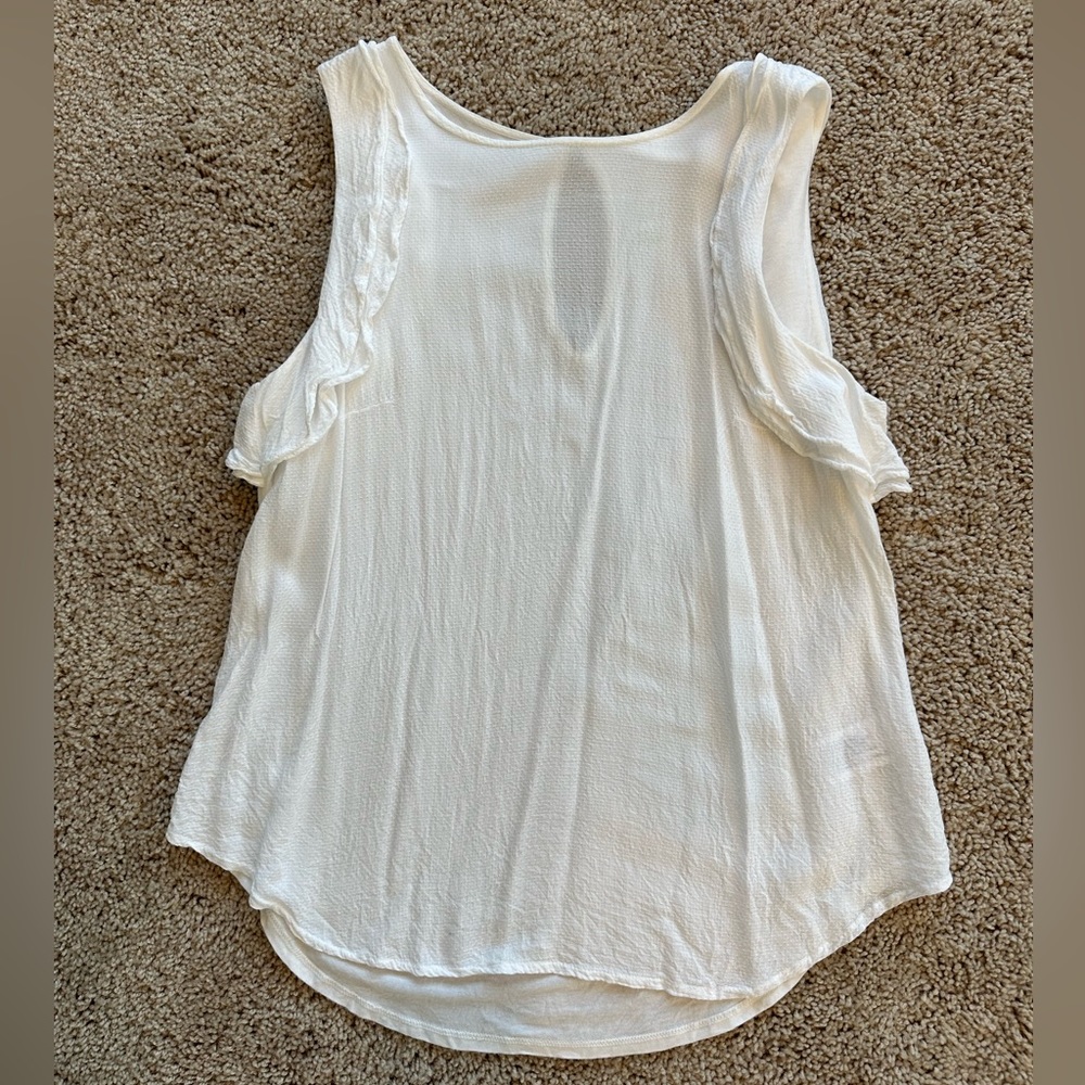 White Ruffled Tank